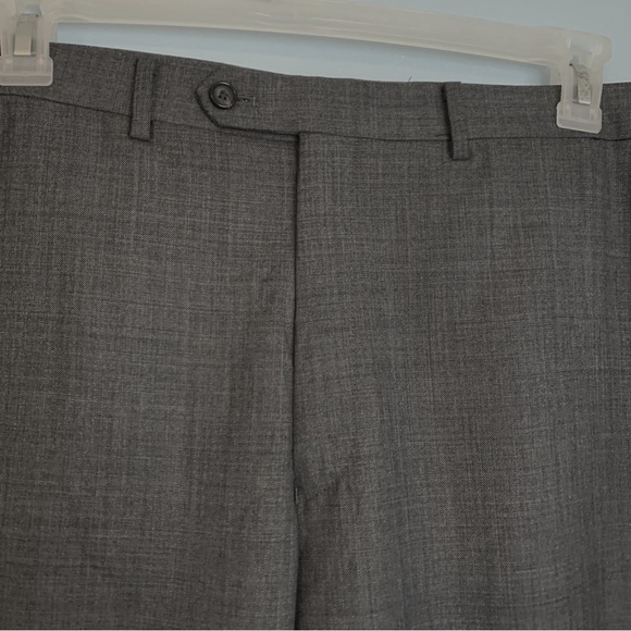 Lauren Ralph Lauren dark gray thin knit 100% wool flat front men’s pants Sz 40 - Picture 2 of 9